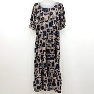 Natural Life Dress Womens XS Colette Maxi Peasant Boho‎ Dark Cottagecore Country